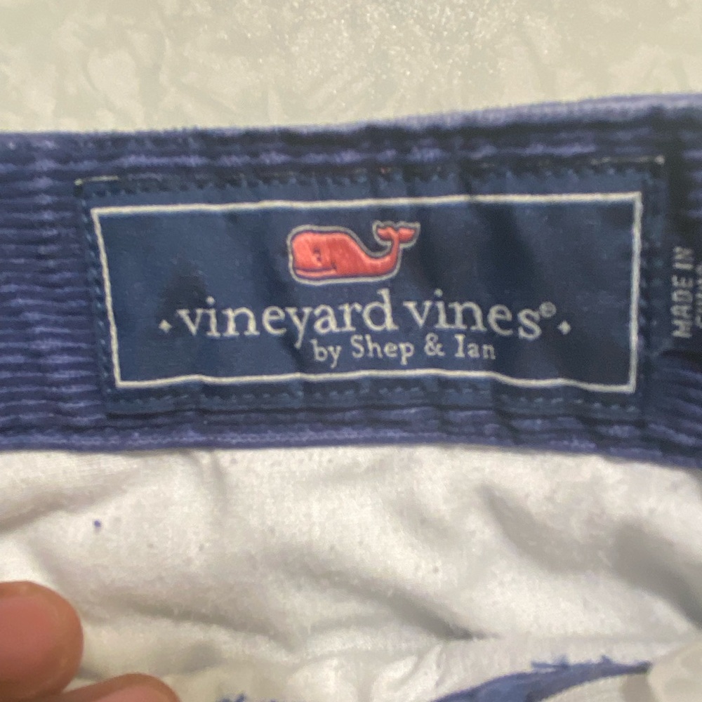 Womans Vineyard Vines Corduroy Pants Navy Sz 12 Embroidered Logo